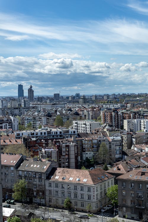 Aerial View of Old Town of City