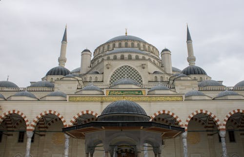 Facade of Camlica Mosque in Istanbul, Turkey