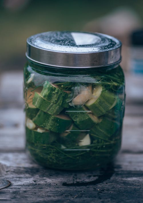 Close-up of a Jar with Pickles 