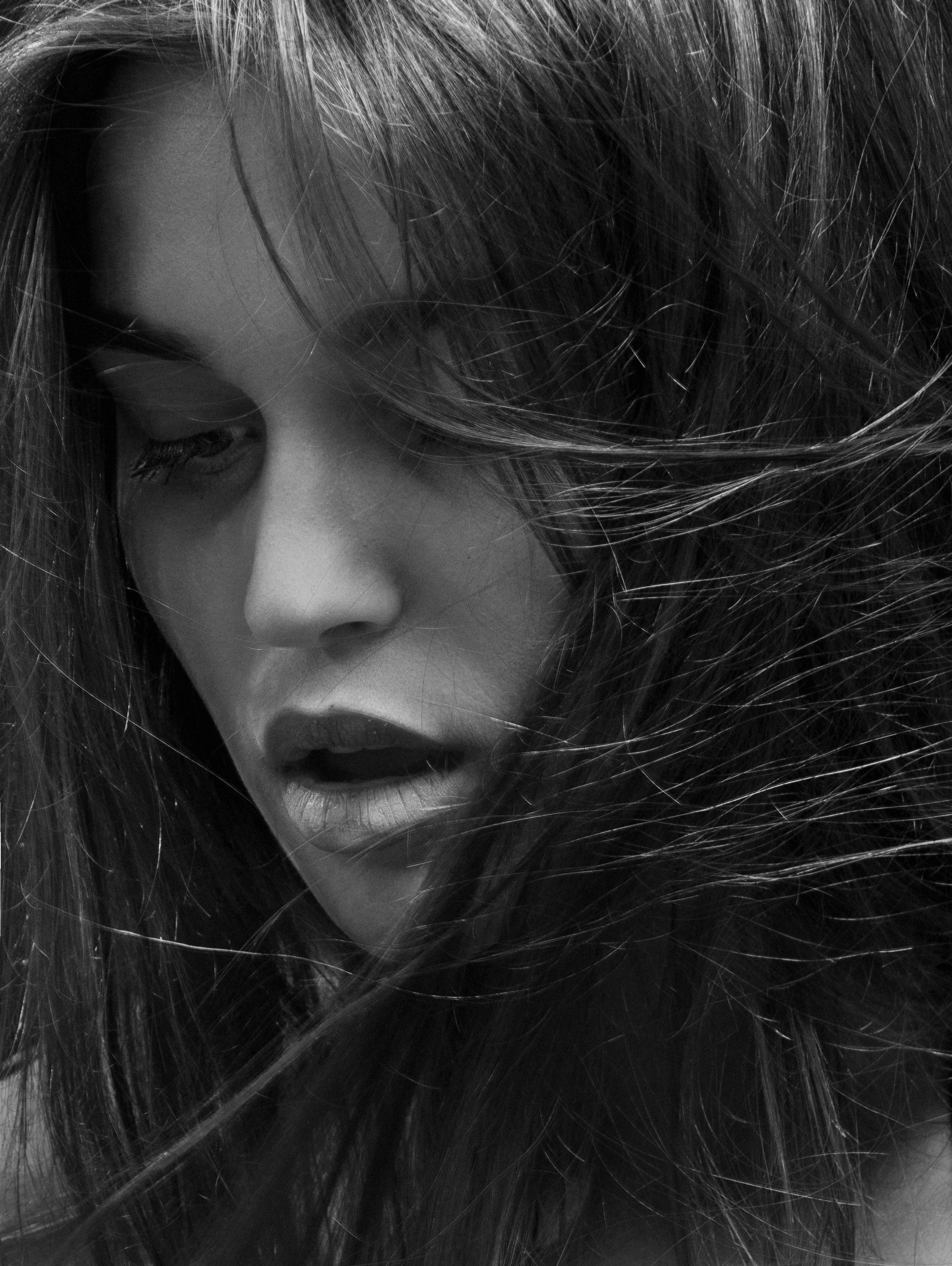 Black and White Portrait of a Young Woman · Free Stock Photo