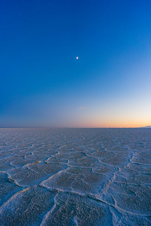 View of a Salt Flat at Dusk