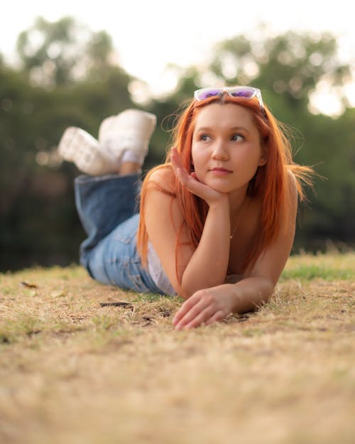 A Woman Lying on the Ground 