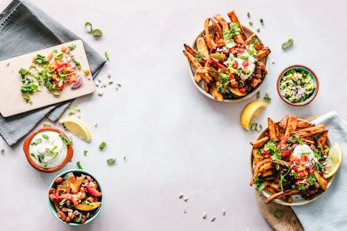 Free Assorted Salads on Bowls Stock Photo