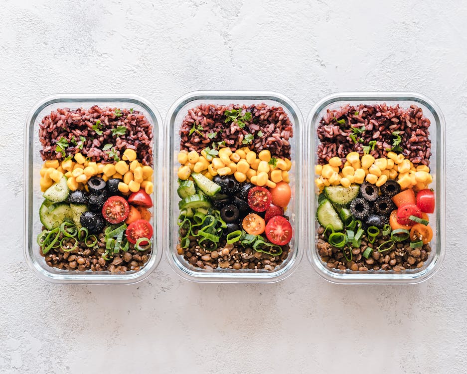 Free Flat Lay Photography of Three Tray of Foods Stock Photo