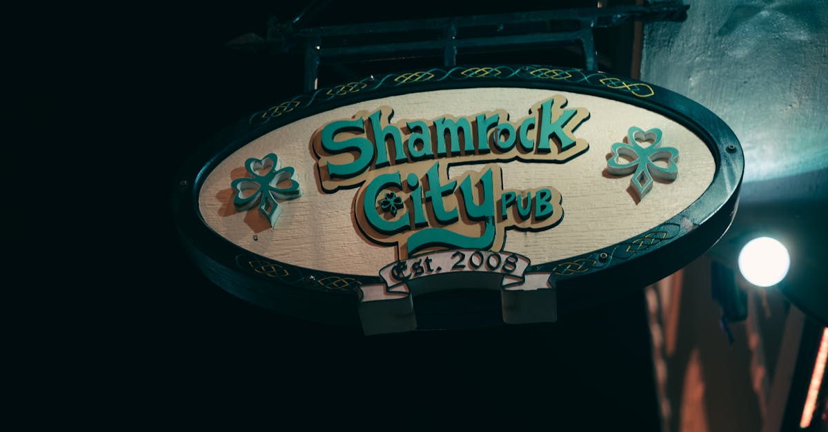 Night view of Shamrock City Pub signboard in St. John's, Canada.