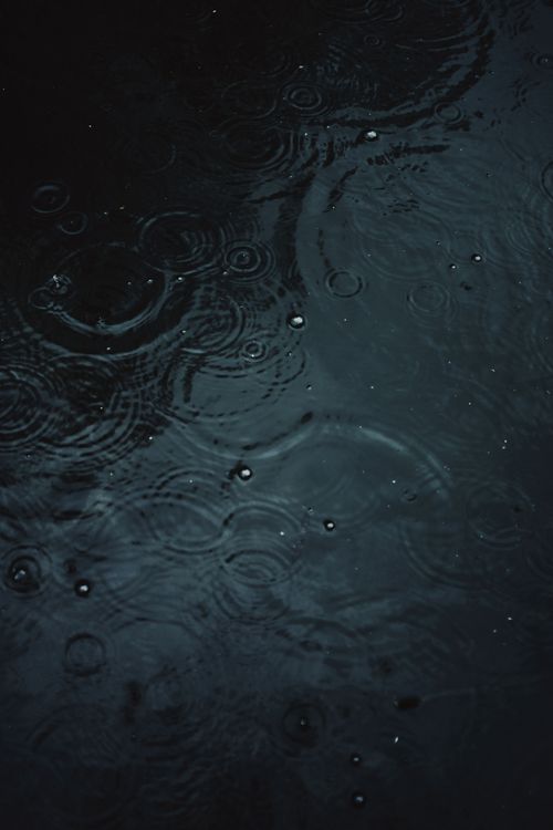 Free Close-up of raindrop ripples forming natural patterns on water. Stock Photo
