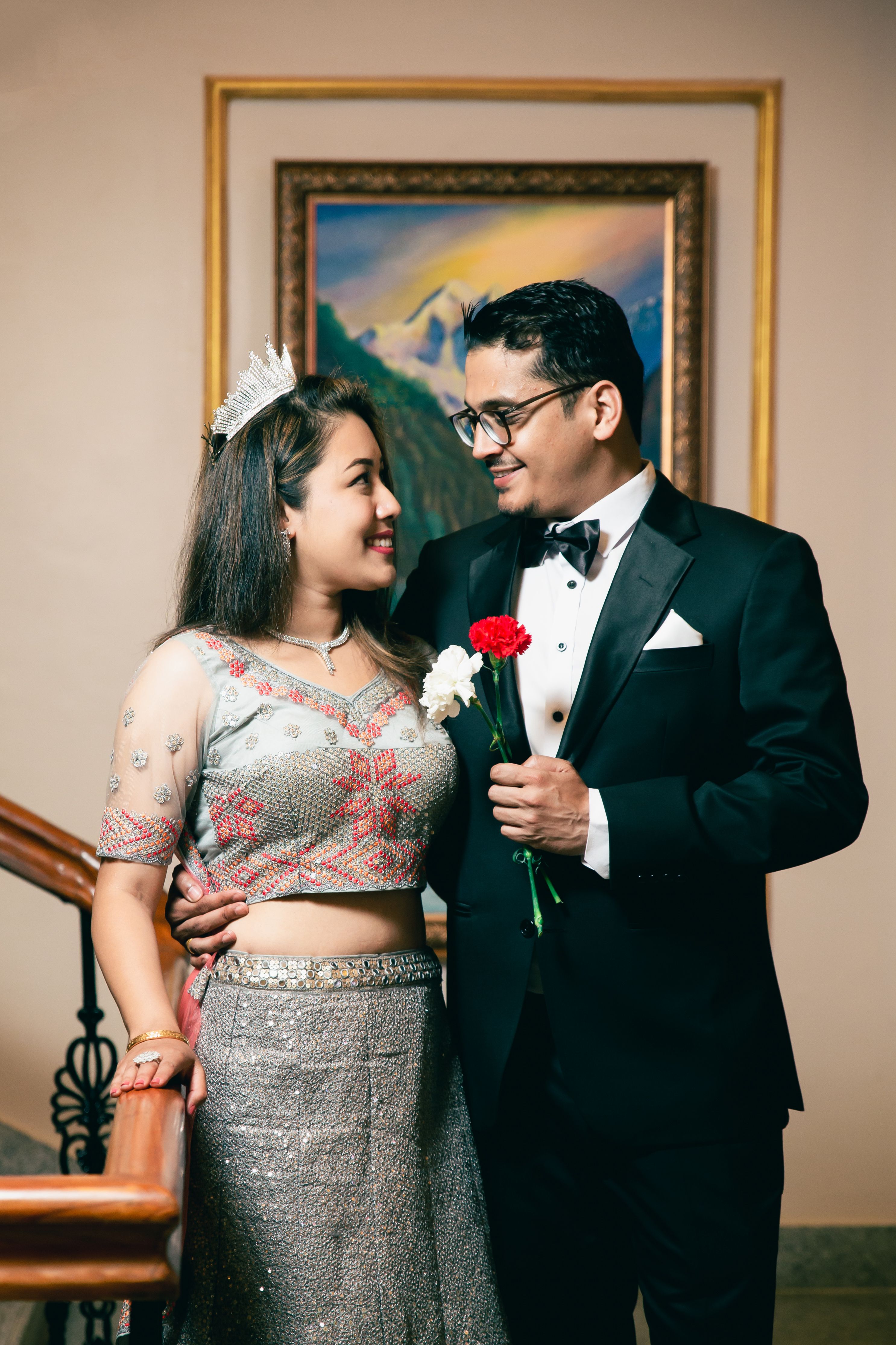 Smiling Man in Tuxedo Standing with Woman · Free Stock Photo