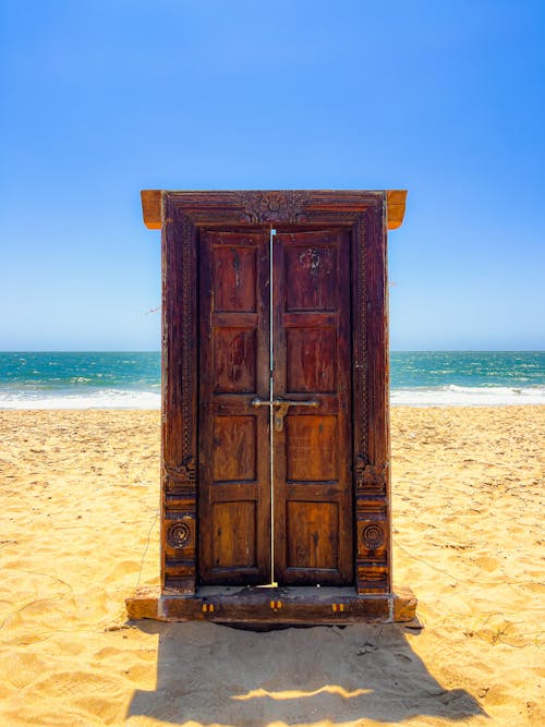 Old Wooden Door on the Beach 
