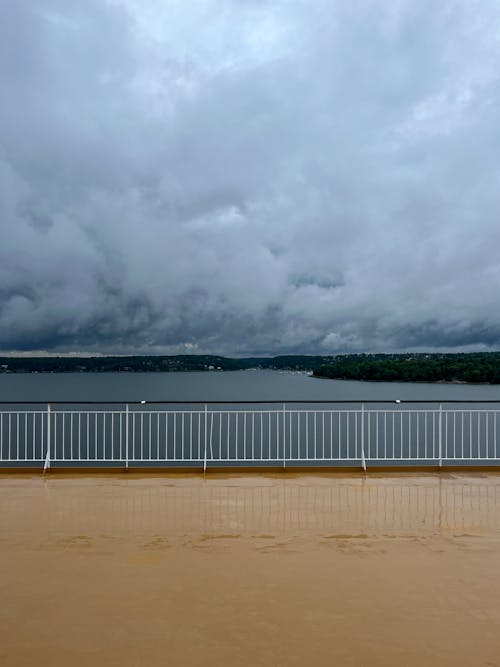 Rain Clouds over Lake Seen from Boat