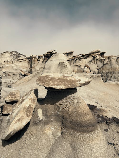 Barren Rock Formations on Desert in USA