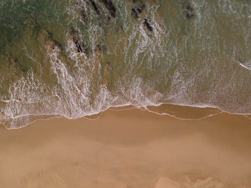 Drone Shot of Sandy Beach