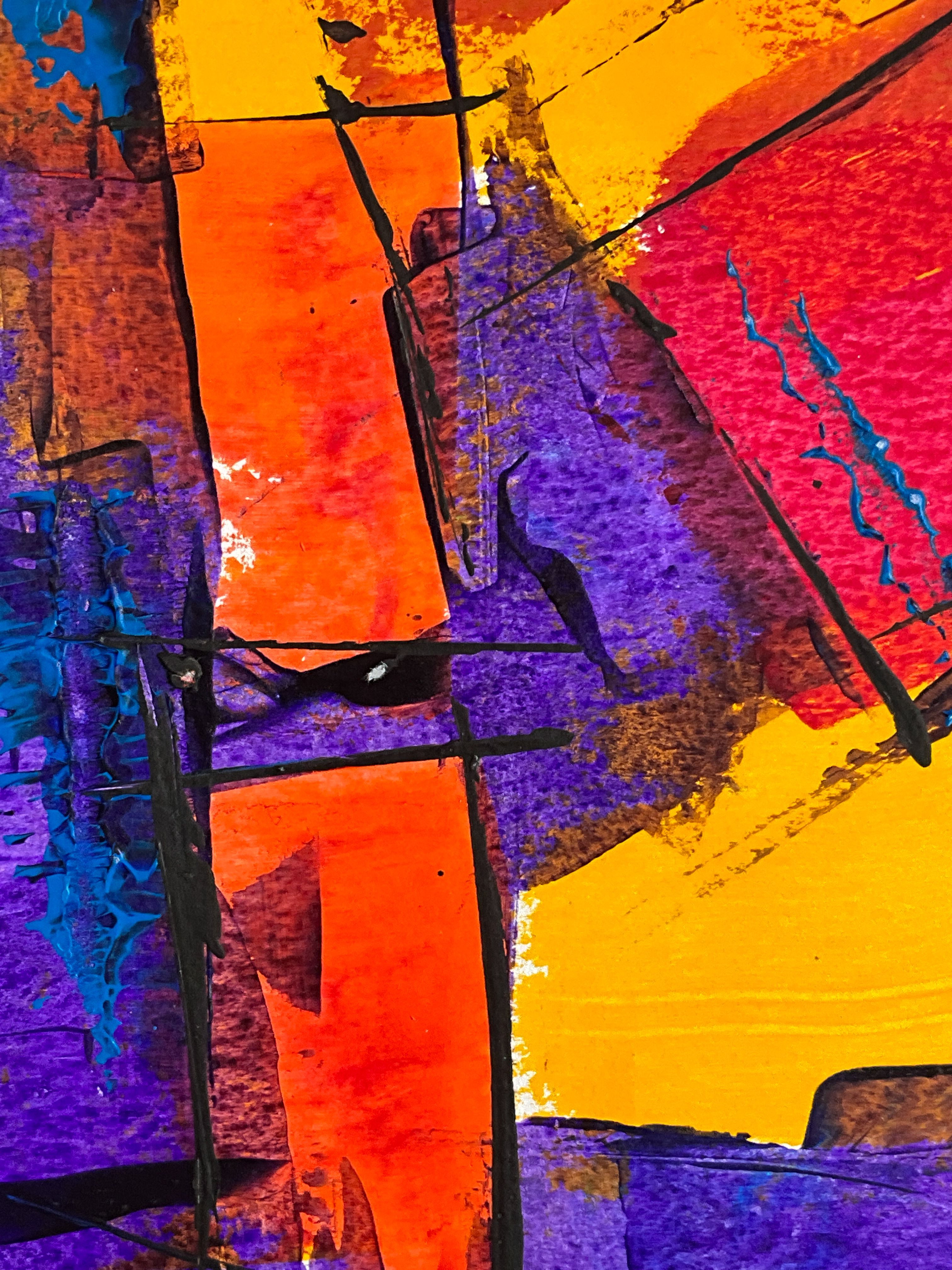 Abstract expressionist painting: Detail acrylic paint on paper · Free ...