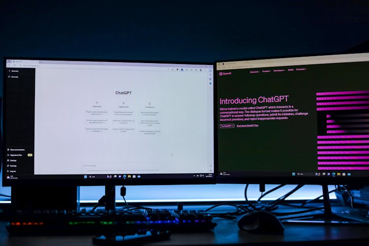 ChatGPT On Monitors Screens