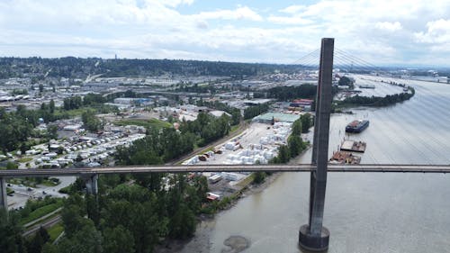 Aerial View of the Skybridge in Metro Vancouver, British Columbia, Canada