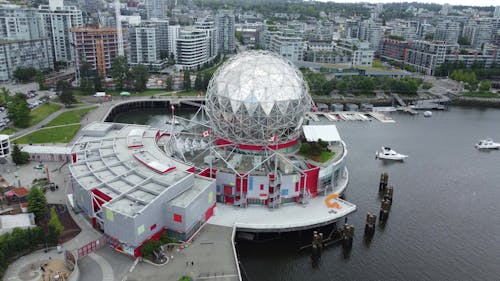 Drone Shot of Science World in Vancouver