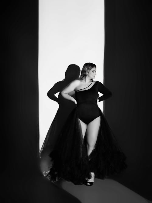 Elegant Woman Posing in Studio 