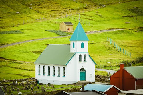 Gjaar Kirkja, a Church in the Village of Gjogv, Eysturoy, Faroe Islands