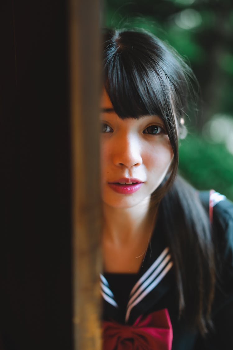 Young Girl In A Japanese School Uniform 