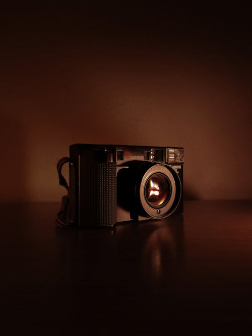 Vintage Camera in Darkness