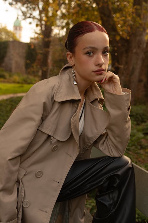 Woman Posing in Coat