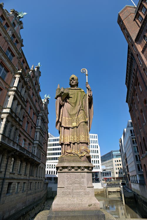 Bishop Ansgar Statue in Hamburg