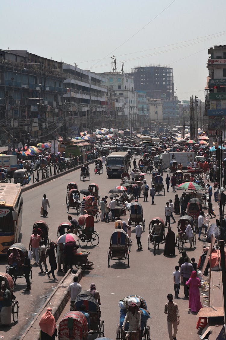 People On Street In Dhaka