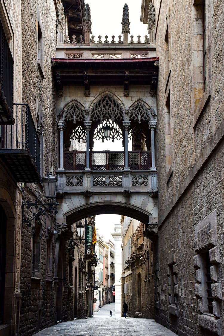 El Pont Del Bisbe In Barcelona