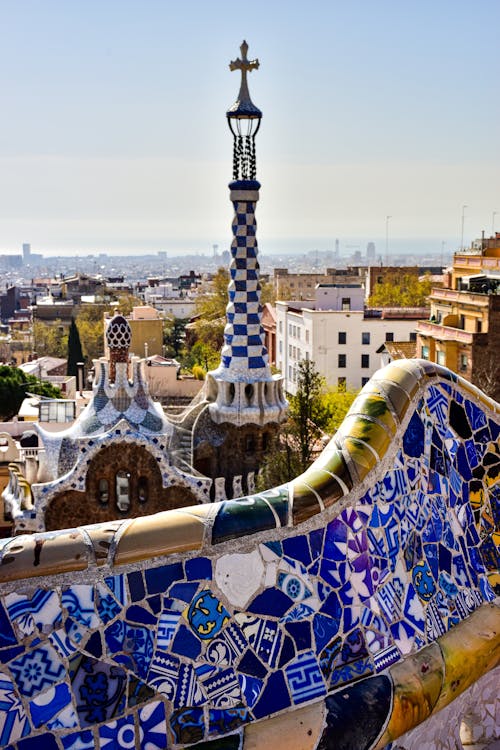 Ingyenes stockfotó barcelona, függőleges lövés, guell park témában