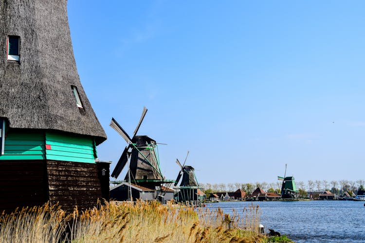 Vintage Windmills In Netherlands