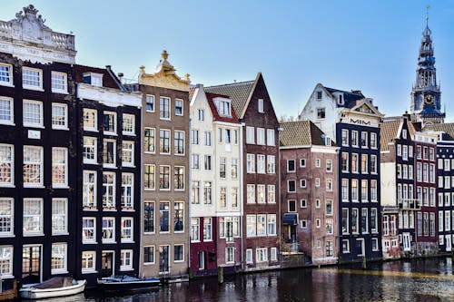 Immagine gratuita di amsterdam, canale, case popolari
