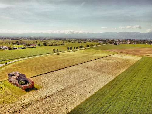 Free stock photo of aerial photography, airfield, alps Stock Photo