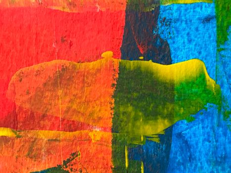 Abstract expressionist painting: Detail acrylic paint on paper