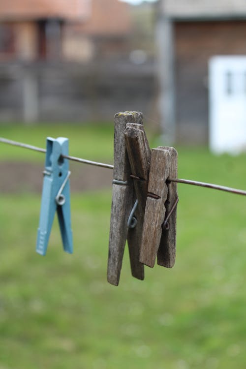 Close Up of Clothespins