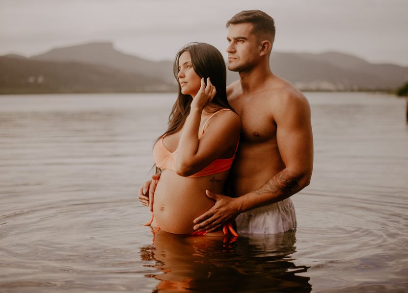 couple using online dating site on tablet
