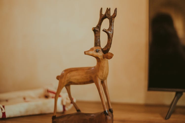 Wooden Figure Of Deer