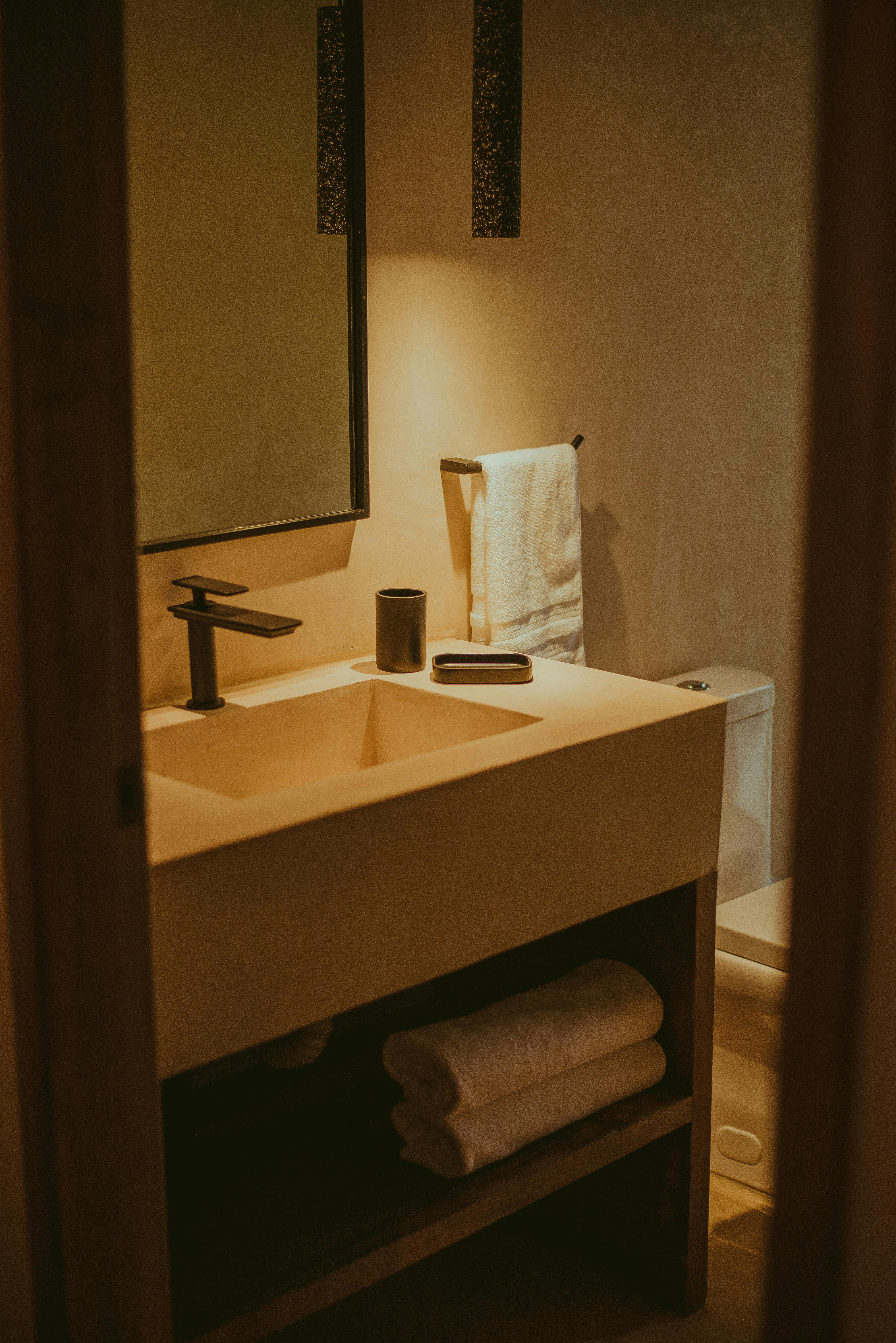 Towels under Bathroom Sink · Free Stock Photo