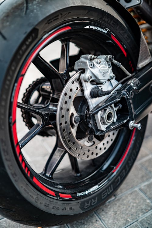 Close-up of a Motorcycle Wheel 