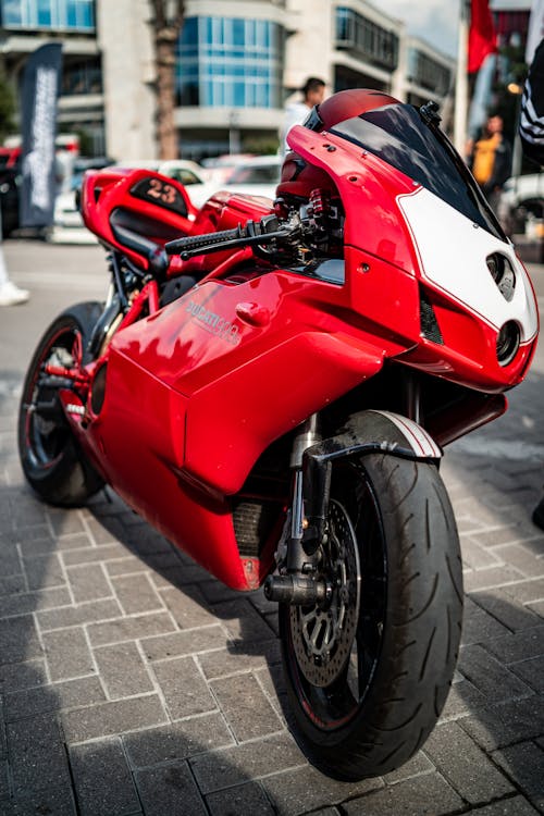 A Red Ducati Motorbike
