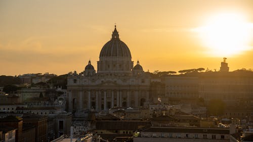 A Basilica in Vatican in Sunset