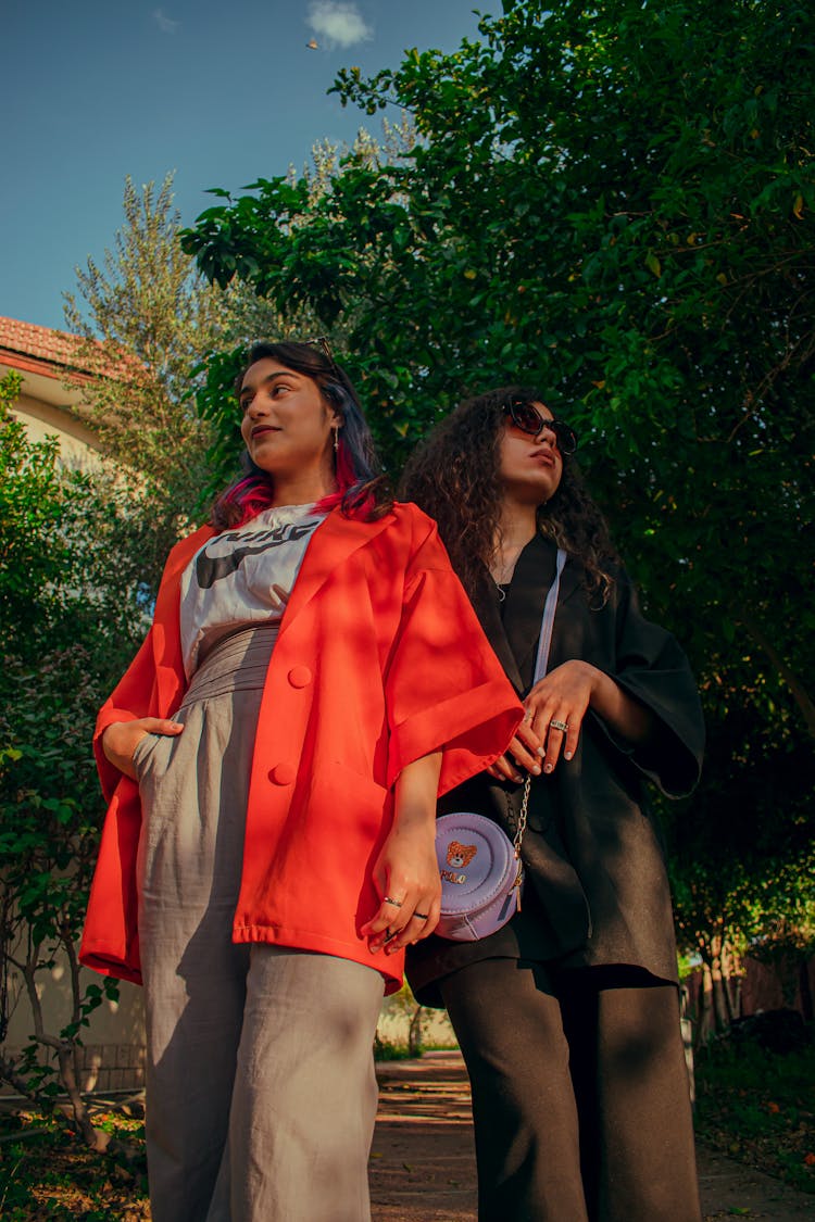 Girls Posing In The Park