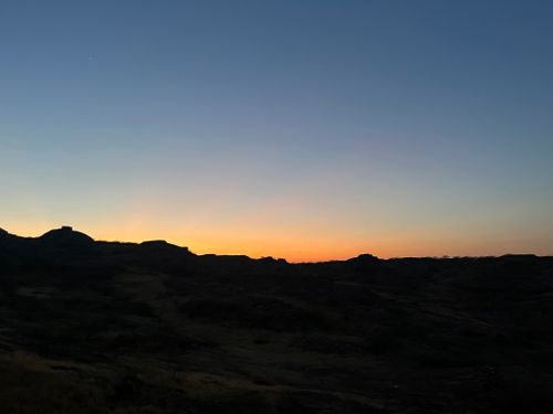 Free Serene sunset view with silhouetted hills in Jodhpur, India, showcasing natural beauty. Stock Photo