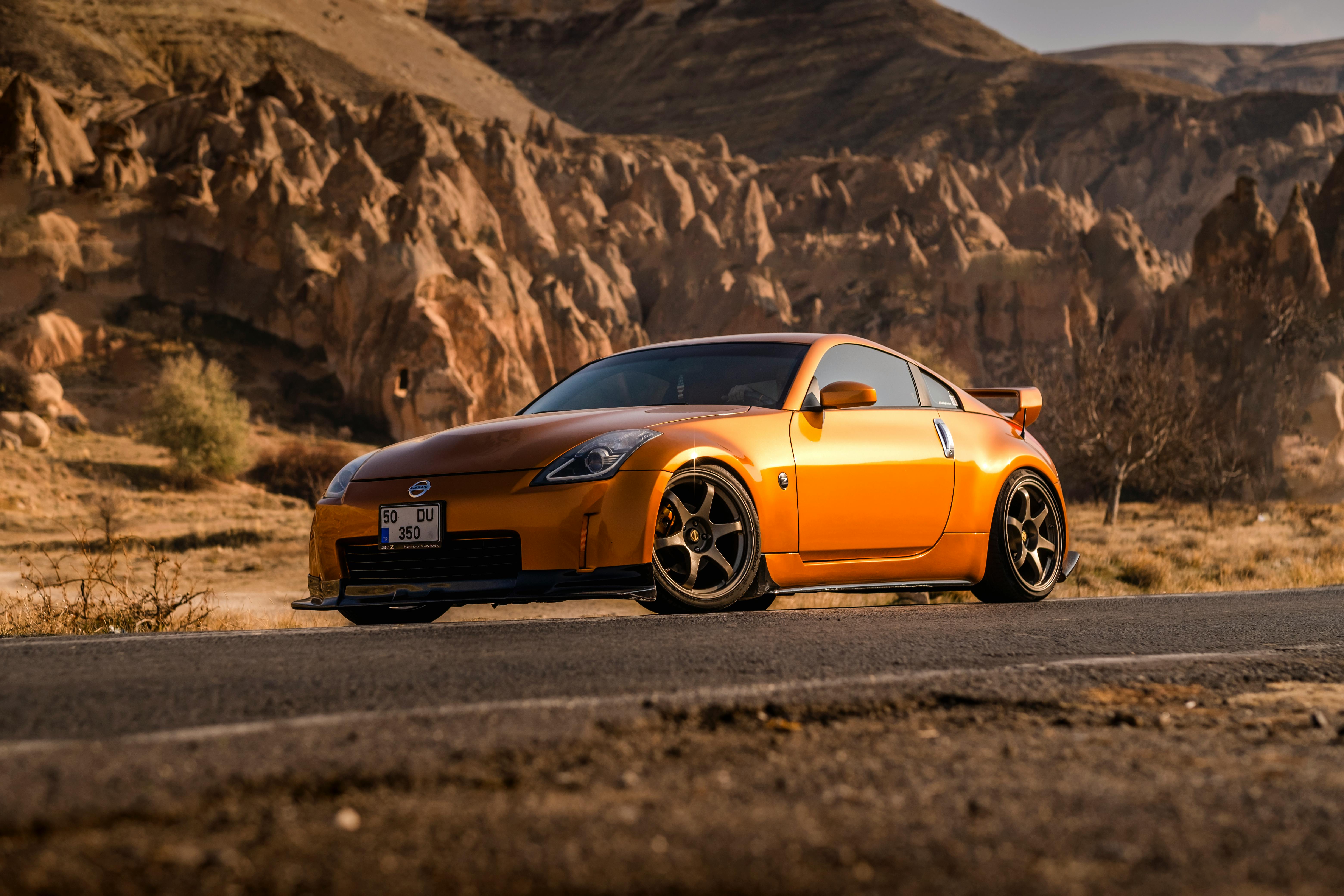 Car Orange, laranja, carro, orange, car, tuning, HD wallpaper