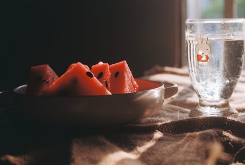 Watermelon and Water Glass