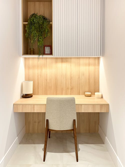 Wooden Desk in a Room 