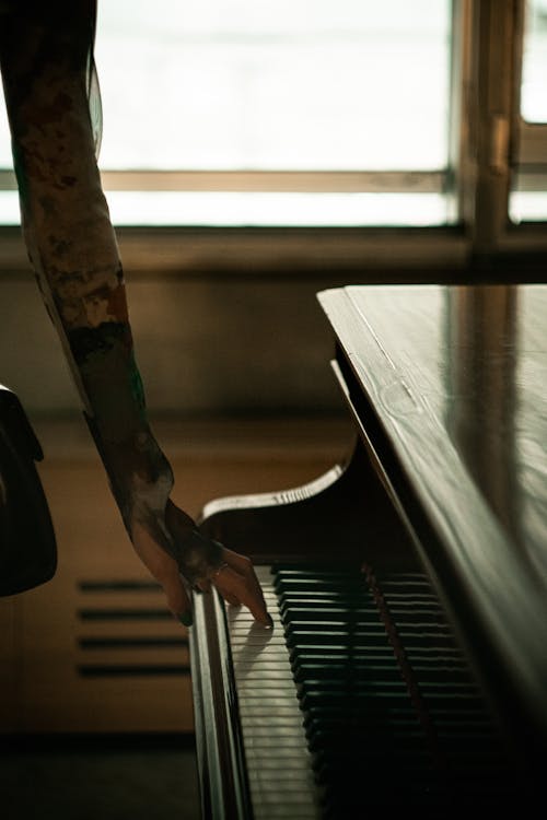 A Close-up of a Piano in a Room