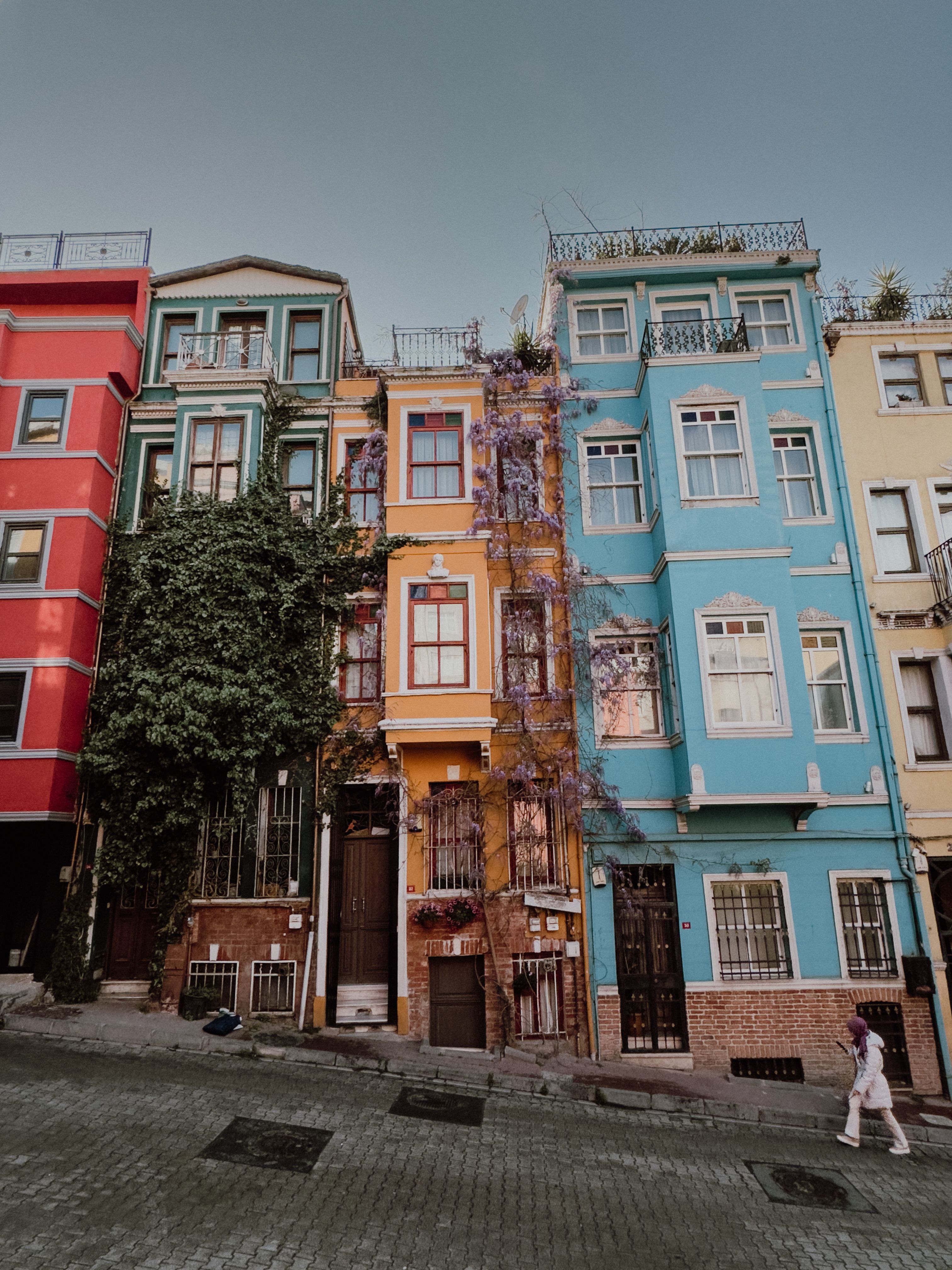 Facades of Colorful Buildings in Balat, Fatih, Istanbul, Turkey · Free ...