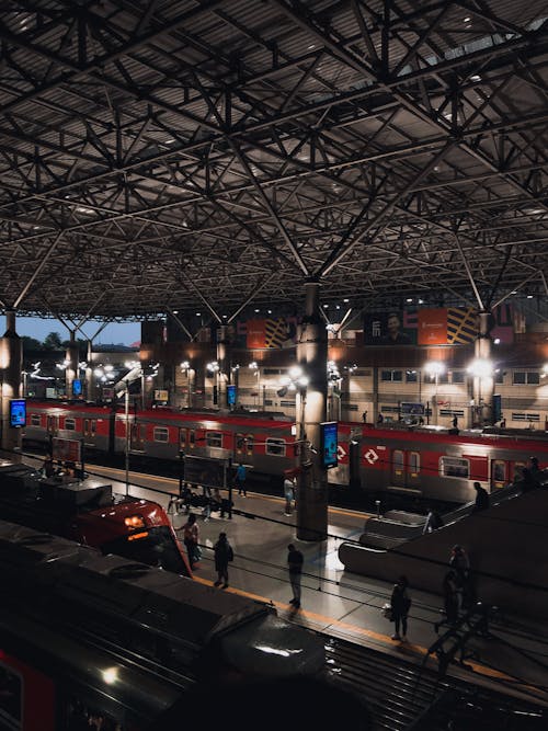 An Illuminated Train Station 