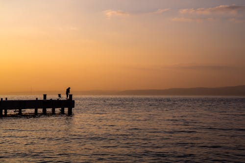 Бесплатное стоковое фото с вид, закат, море