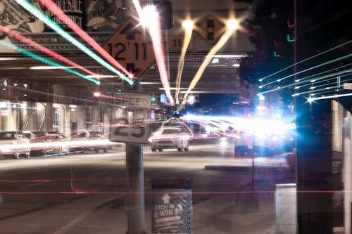 交通, 光迹, 双重曝光 的 免费素材图片