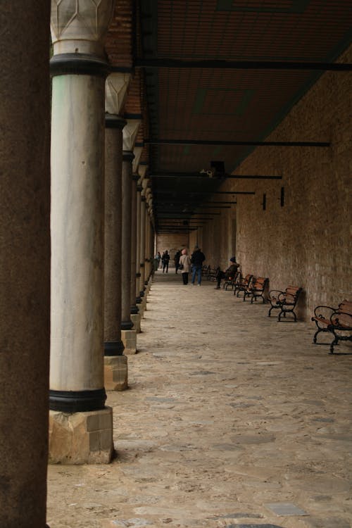 Ornamented Columns near Pavement